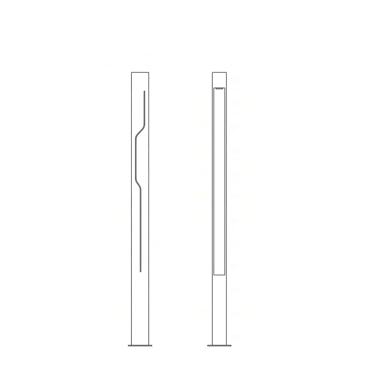 Mecha Modern Ash Black Rectangle LED Column Outdoor Pole Street Light - Image 15