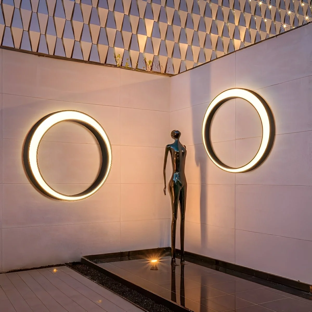 Circular Moon Led Waterproof Wall Light - Image 3