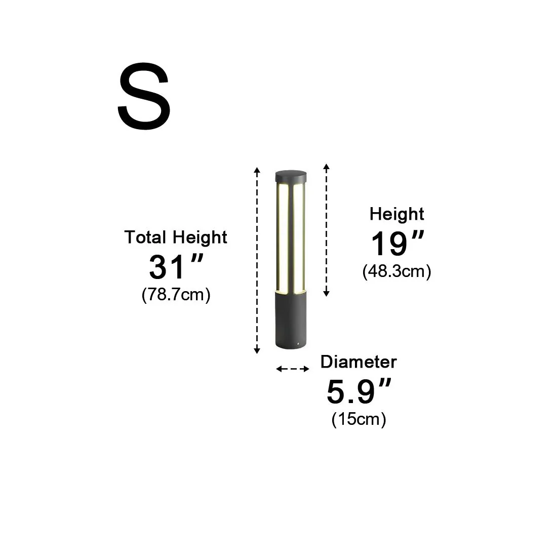 Cylinder LED Black Modern Outdoor Post Lights Street Light - Image 17