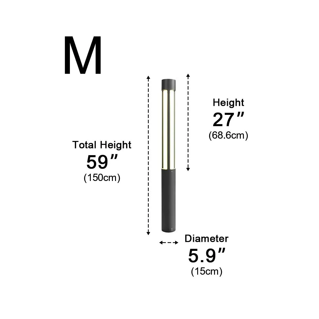 Cylinder LED Black Modern Outdoor Post Lights Street Light - Image 18