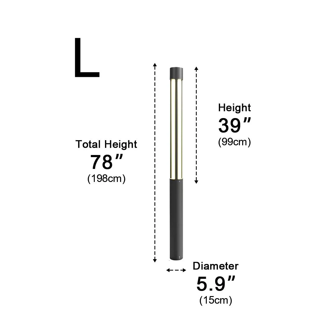 Cylinder LED Black Modern Outdoor Post Lights Street Light - Image 19