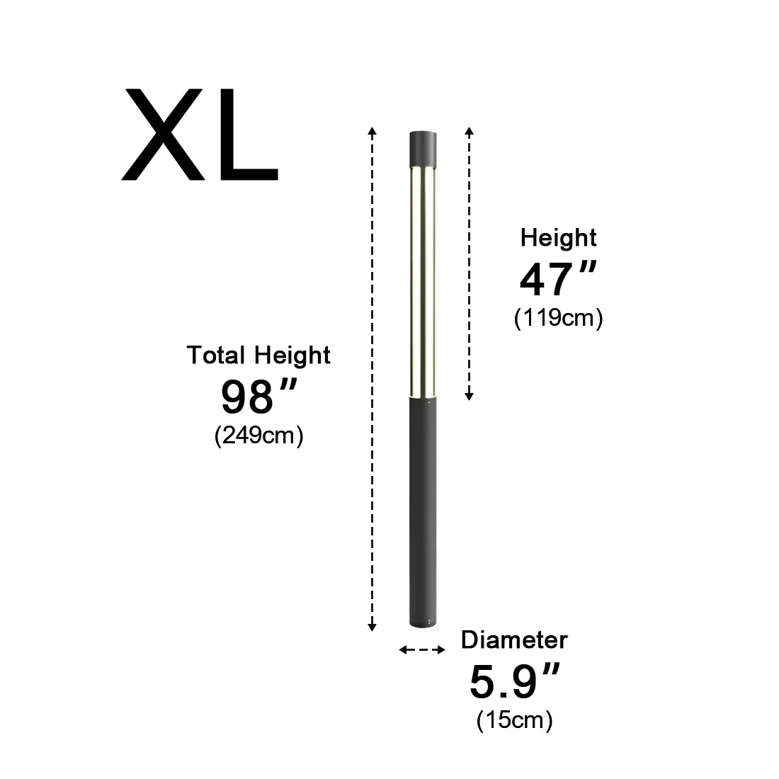 Cylinder LED Black Modern Outdoor Post Lights Street Light - Image 20