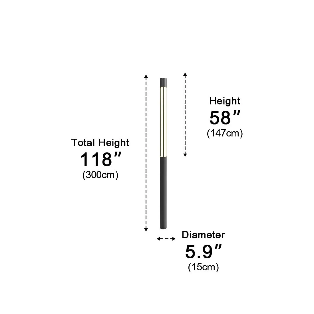 Cylinder LED Black Modern Outdoor Post Lights Street Light - Image 21