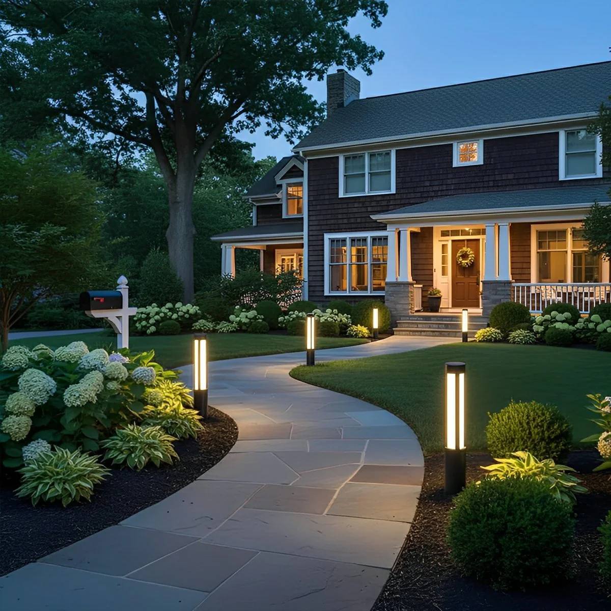 Cylinder LED Black Modern Outdoor Post Lights Street Light - Image 9