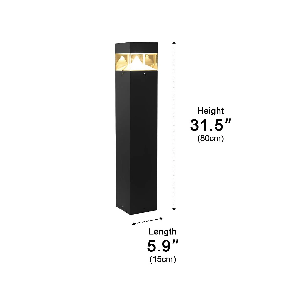 Waterproof Aluminum Metal Post Bollard Light Pillar Lantern Pathway - Image 14