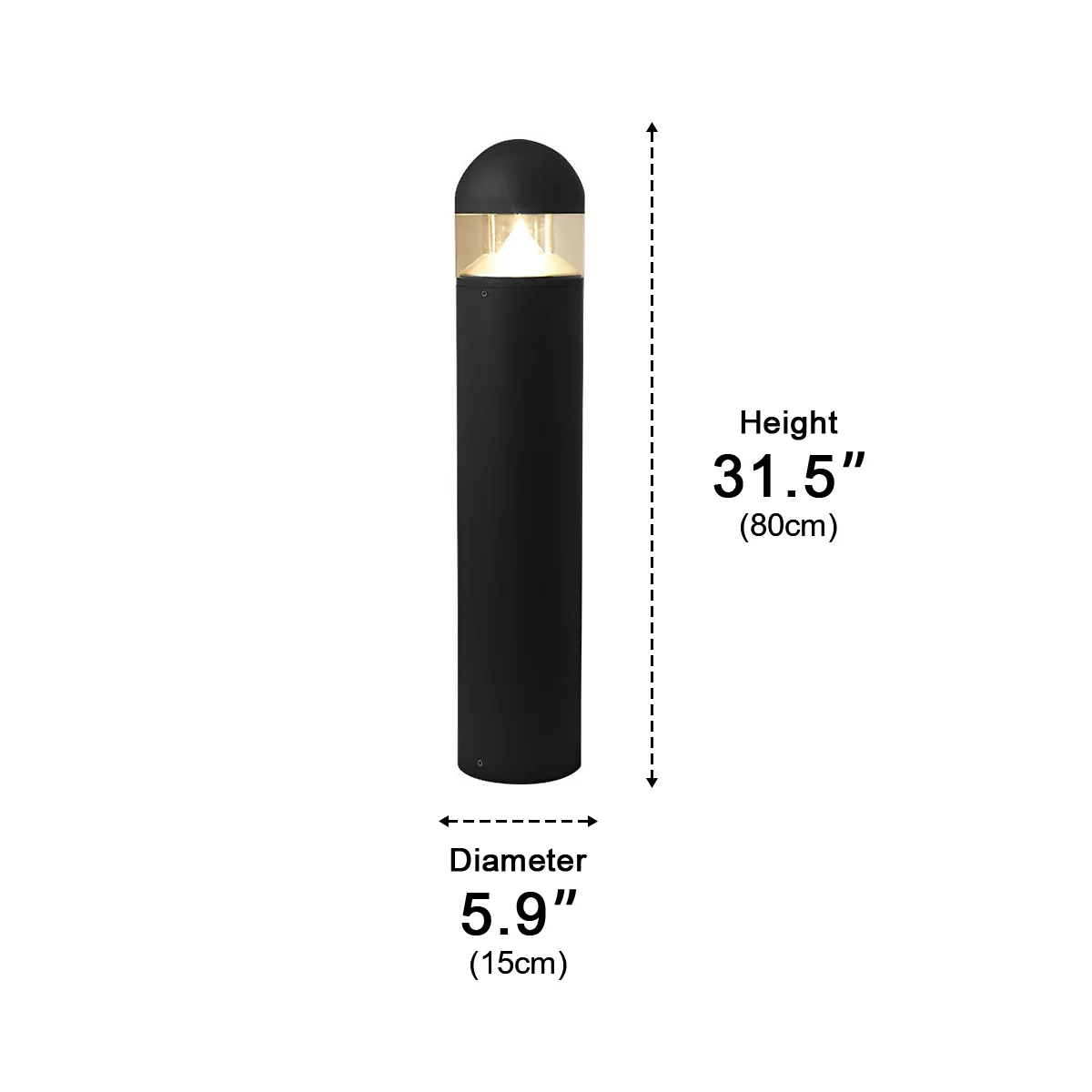Waterproof Aluminum Metal Post Bollard Light Pillar Lantern Pathway - Image 15