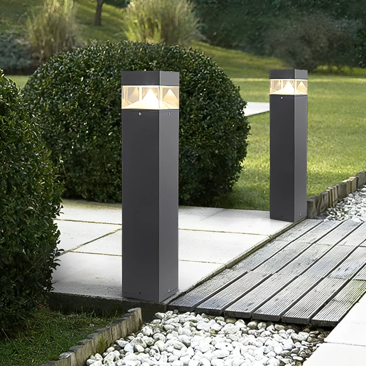 Waterproof Aluminum Metal Post Bollard Light Pillar Lantern Pathway - Image 7
