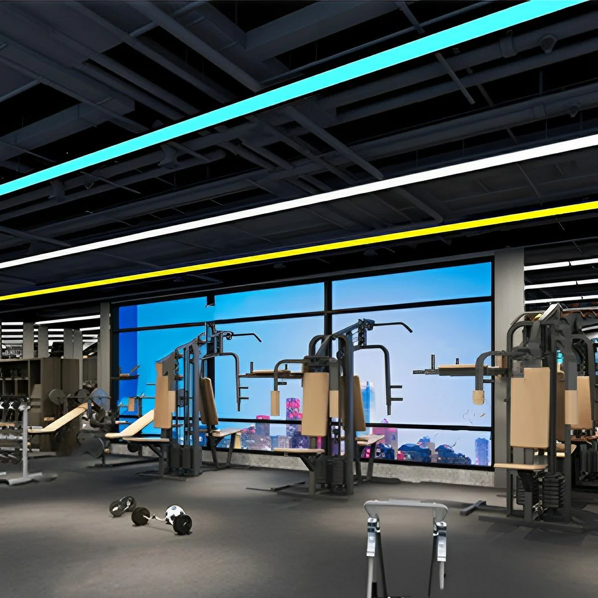 Modern Minimalist LED Long Strip Office Pendant Lights - Image 3