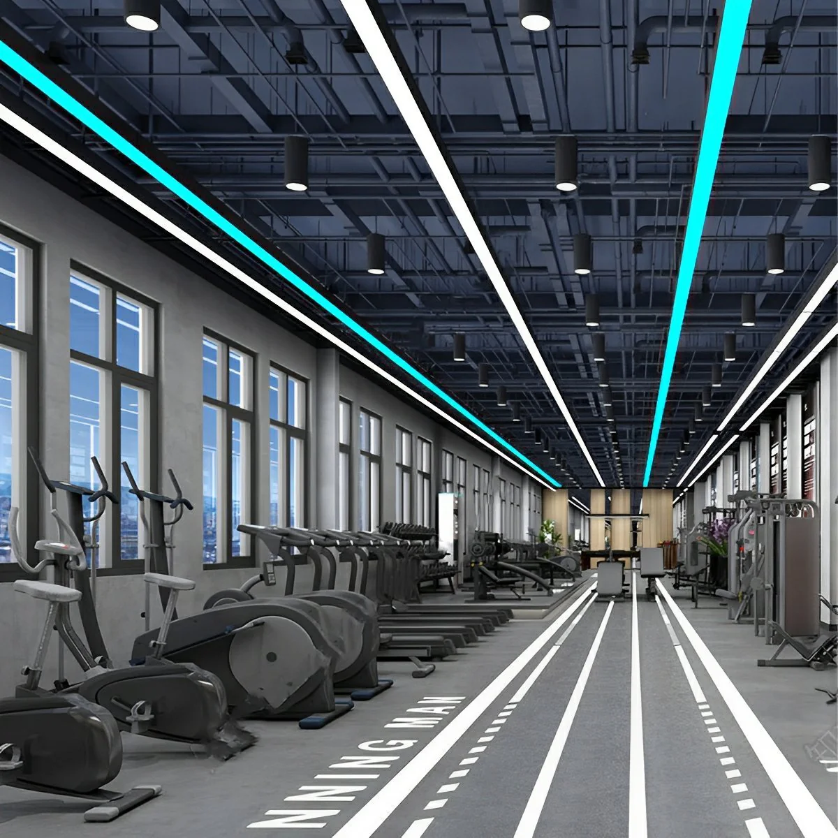 Modern Minimalist LED Long Strip Office Pendant Lights - Image 5