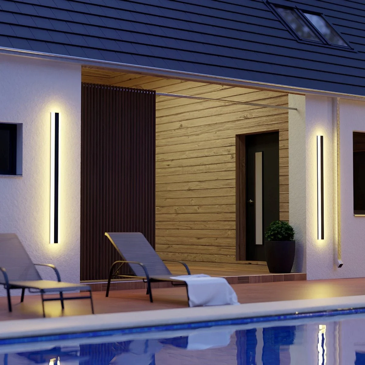 Minimalist Line Outdoor Waterproof LED Garden Wall Sconces - Image 11