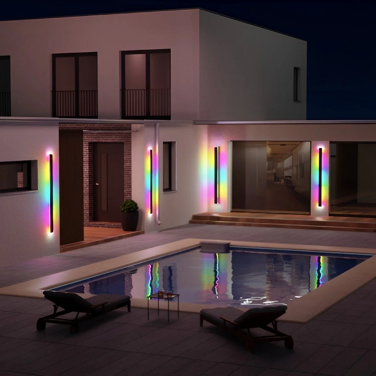 Minimalist Line Outdoor Waterproof LED Garden Wall Sconces - Image 15