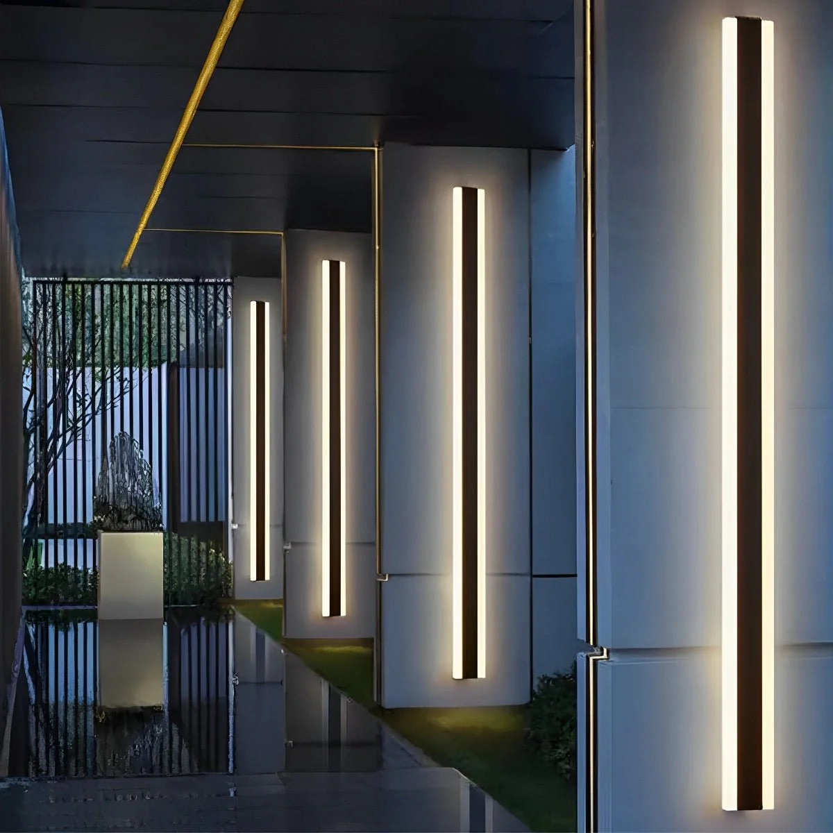 Minimalist Line Outdoor Waterproof LED Garden Wall Sconces - Image 3
