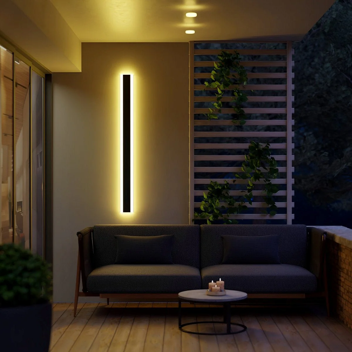 Minimalist Line Outdoor Waterproof LED Garden Wall Sconces - Image 4