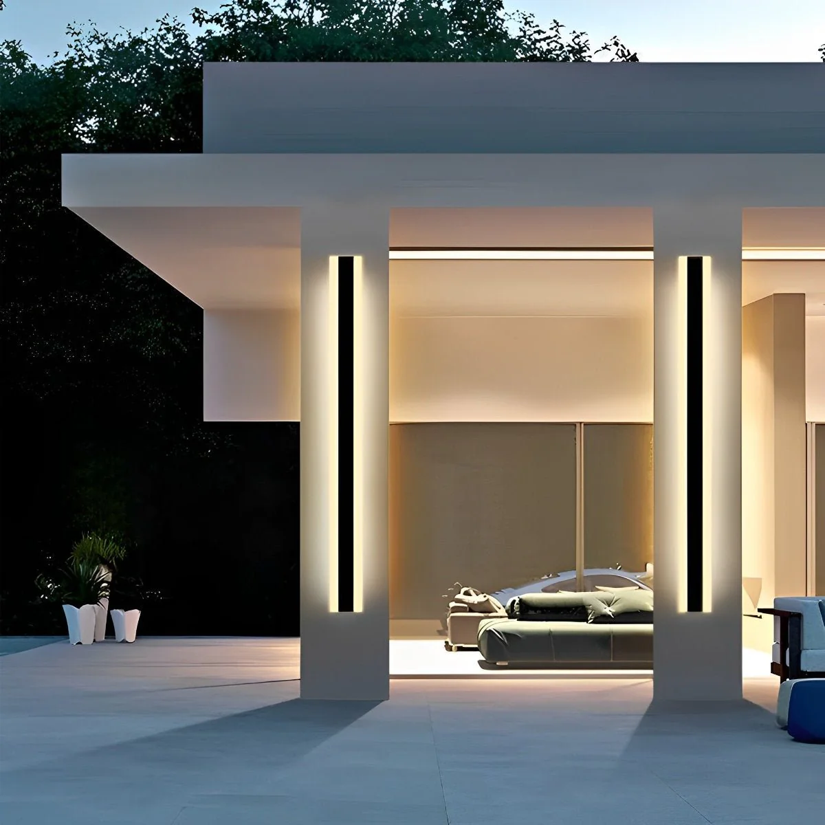 Minimalist Line Outdoor Waterproof LED Garden Wall Sconces - Image 8