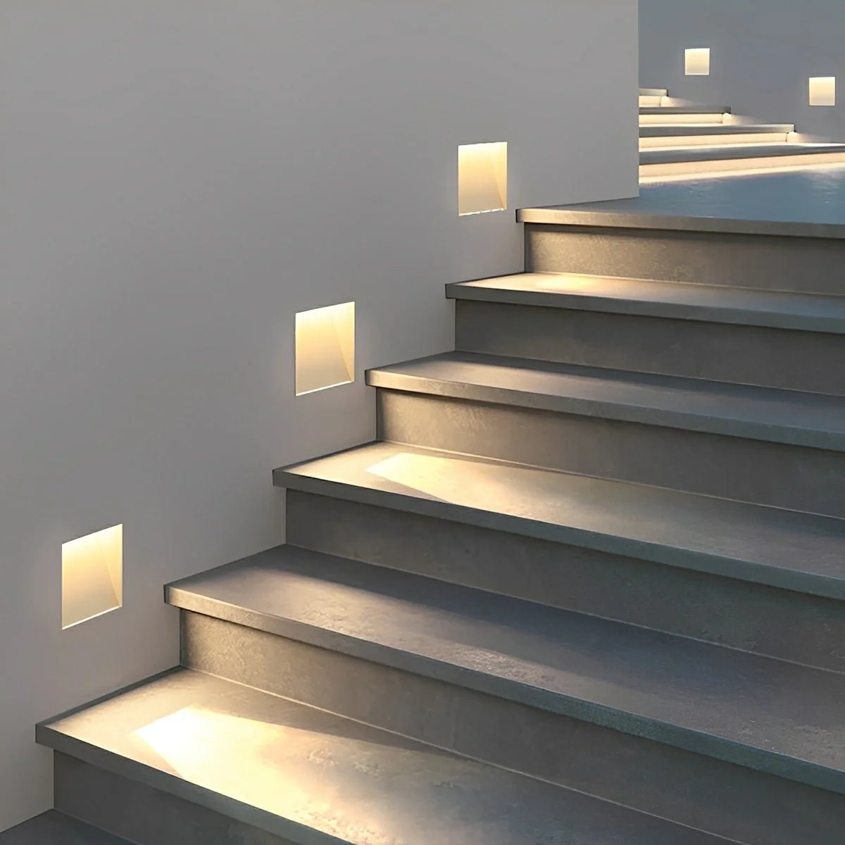 Minimalist Motion Sensor LED Recessed Stairway Lights Step Light - Image 4