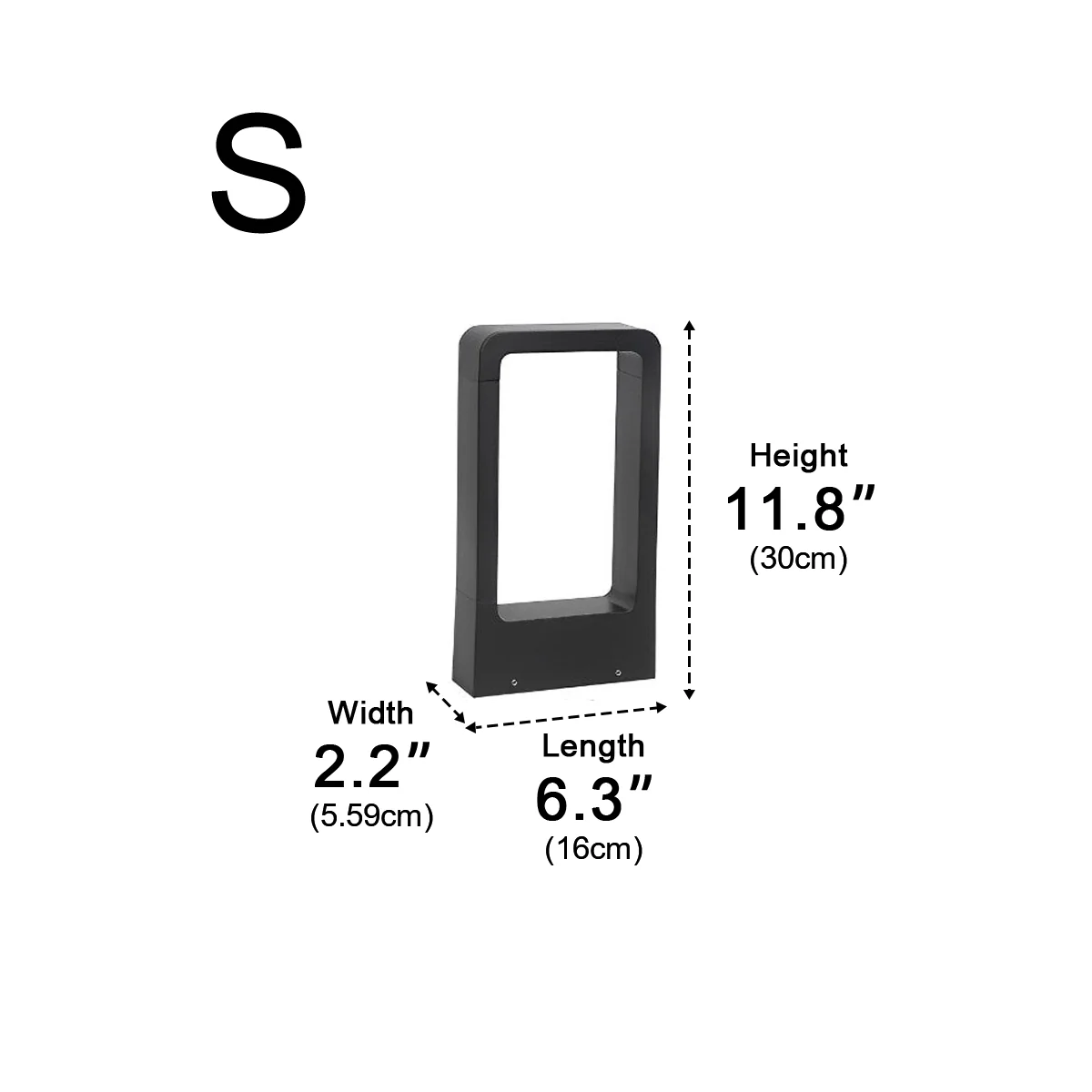 Modern Rectangular Frame Waterproof Led Black Bollard Parth Light - Image 12