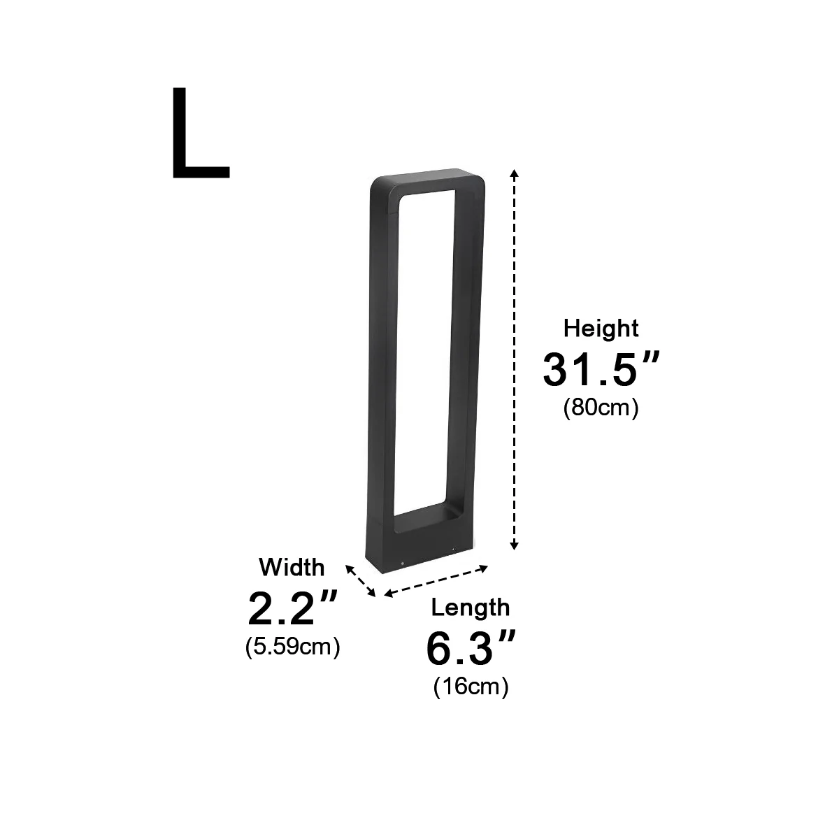 Modern Rectangular Frame Waterproof Led Black Bollard Parth Light - Image 14