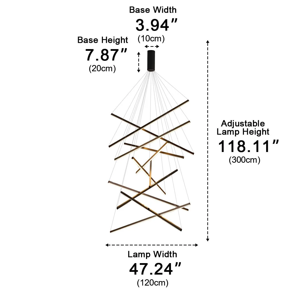 Minimalist Strip Stepless Dimming LED Black Modern Chandelier - Image 22