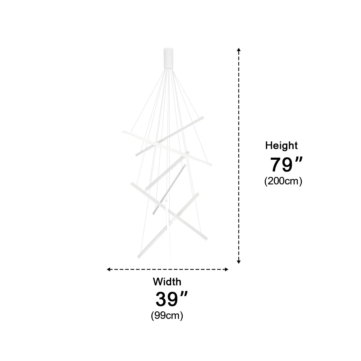Minimalist Strip Stepless Dimming LED White Modern Chandelier - Image 11