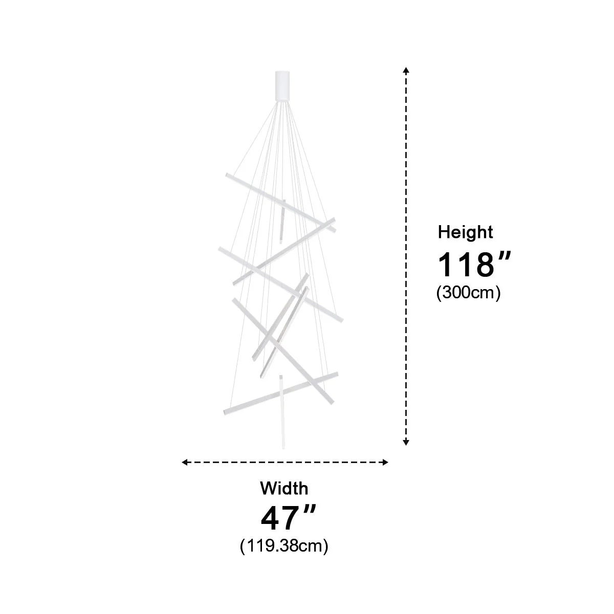 Minimalist Strip Stepless Dimming LED White Modern Chandelier - Image 12