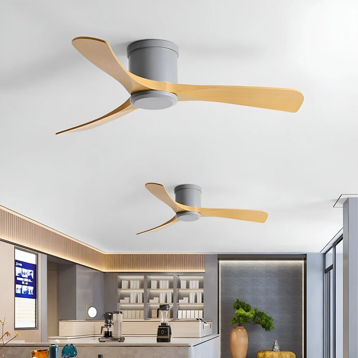Modern 6-speed Reverse Frequency 3 Blades Imitation Wood Ceiling Fan DC Motor - Image 5