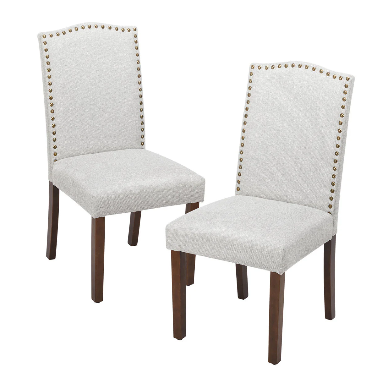 Modern Luxury Soft Fabric Rivet Armless Dining Chairs - Image 9