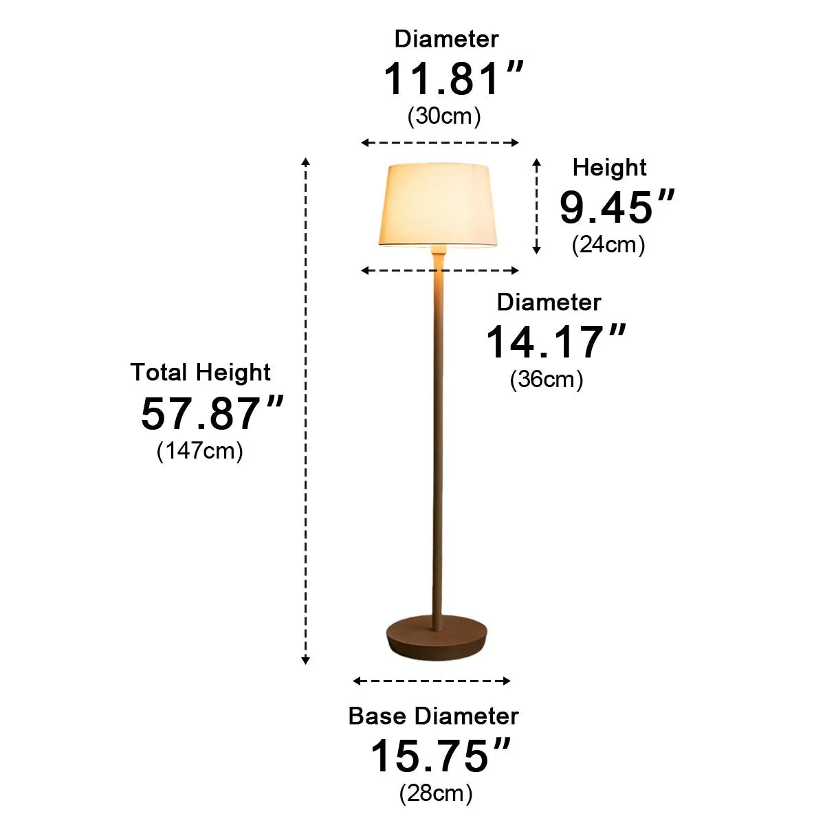 Modern Beech Wood Fabric Drum Shade LED Floor Lamp - Image 10