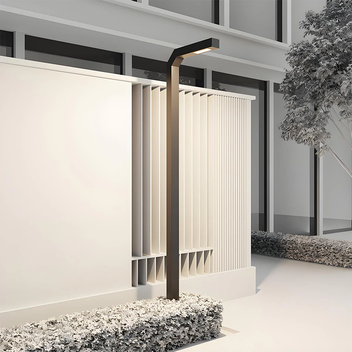 Modern Black LED Column Outdoor Pole Street Light - Image 4