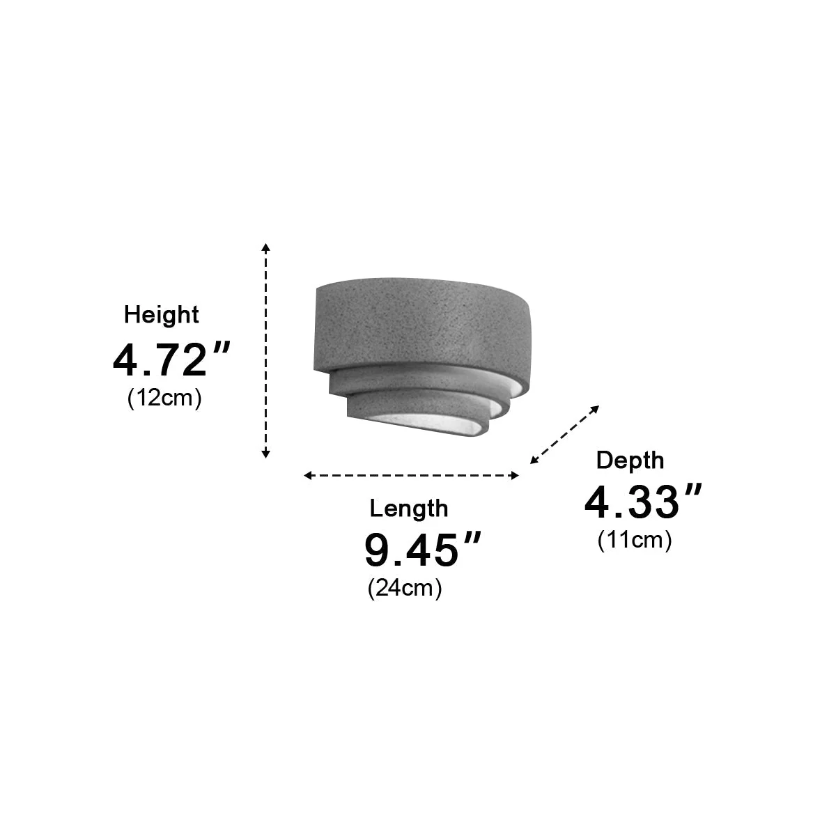Modern Concrete Tiered Up and Down LED Wall Sconces - Image 6