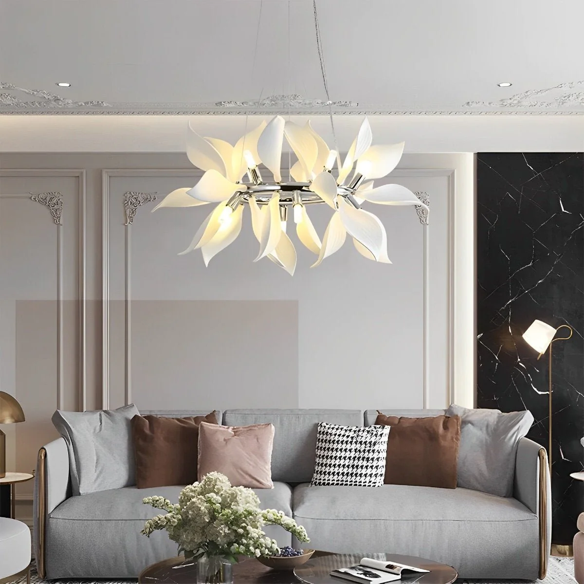 Modern Ceramics Flower Art Chandelier Light - Image 3