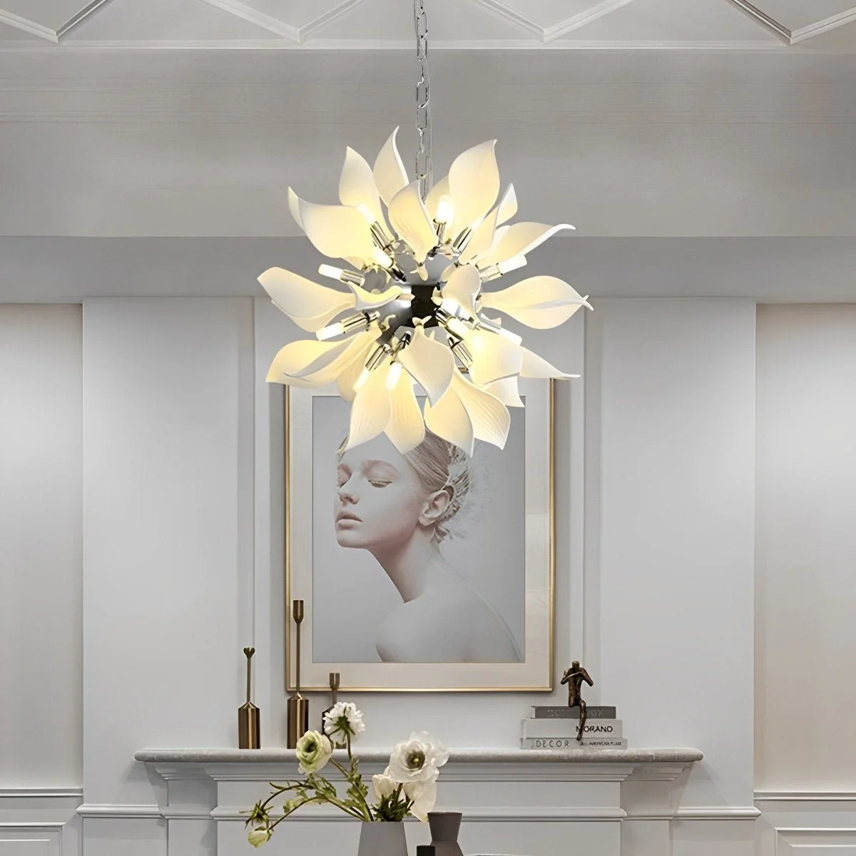 Modern Ceramics Flower Art Chandelier Light - Image 4