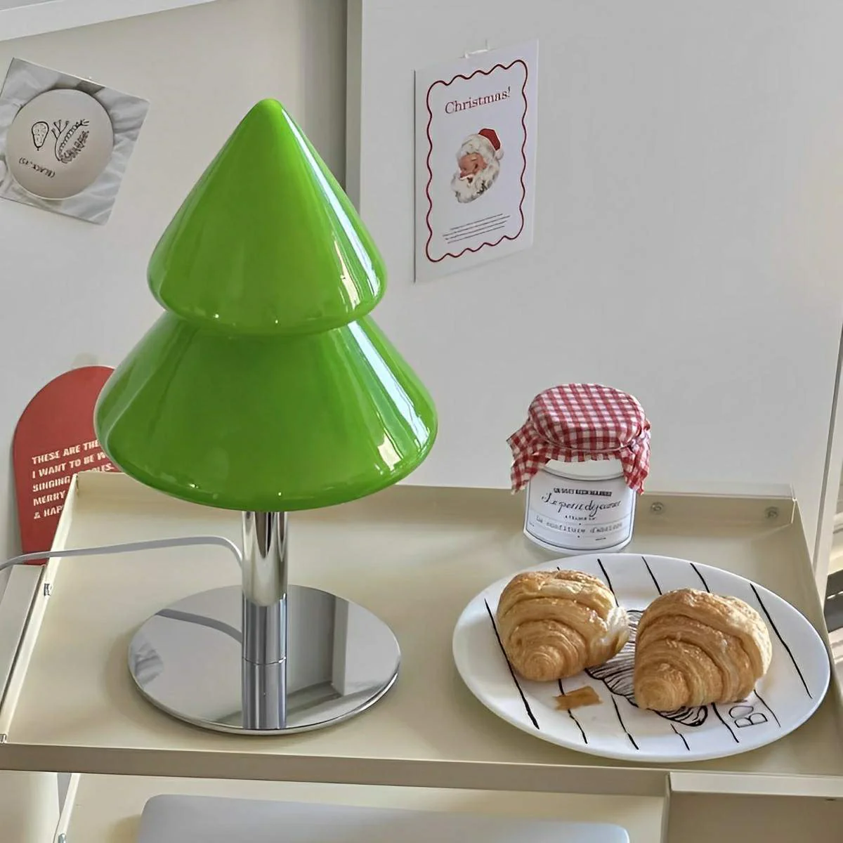 Modern Christmas Tree Glass LED Table Lamp Plug In - Image 12