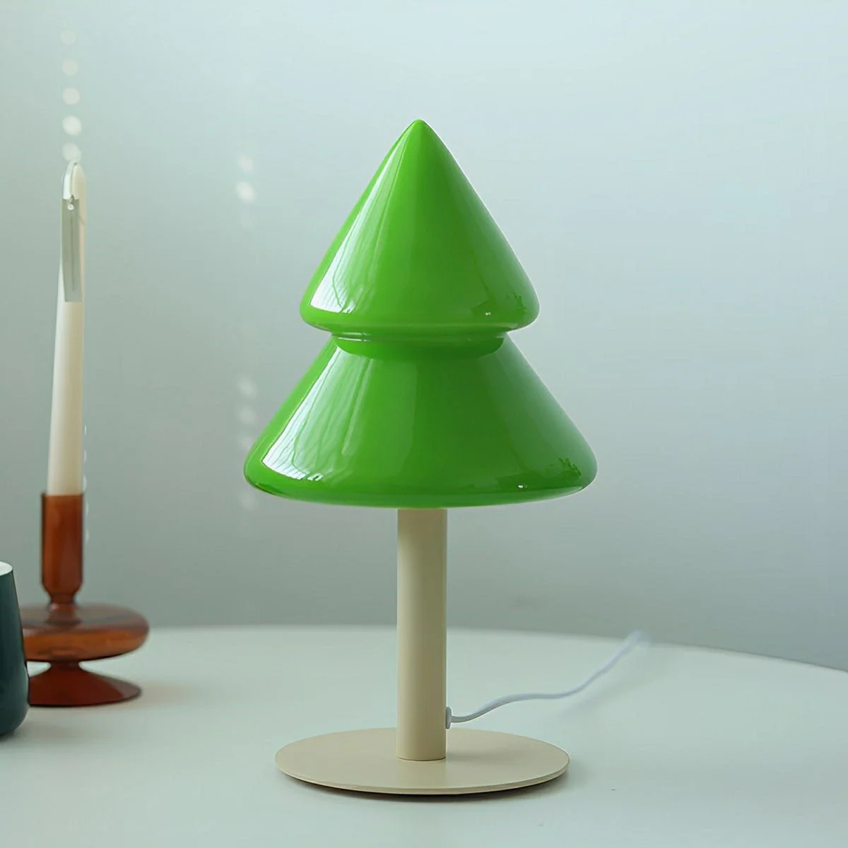 Modern Christmas Tree Glass LED Table Lamp Plug In - Image 15