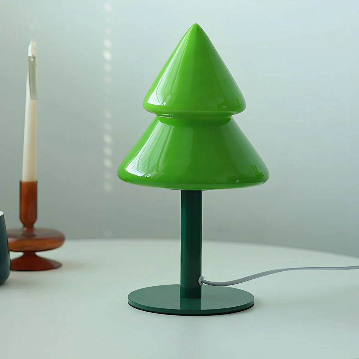 Modern Christmas Tree Glass LED Table Lamp Plug In - Image 23