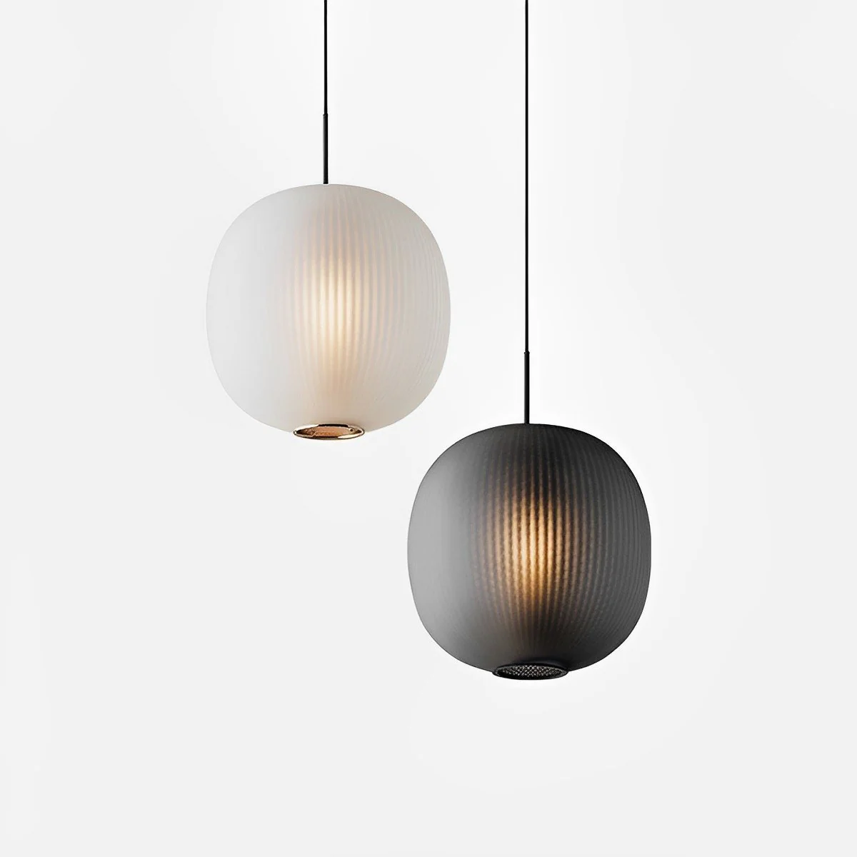 Modern Cream Style Glass Lantern LED Indoor Pendant Lights