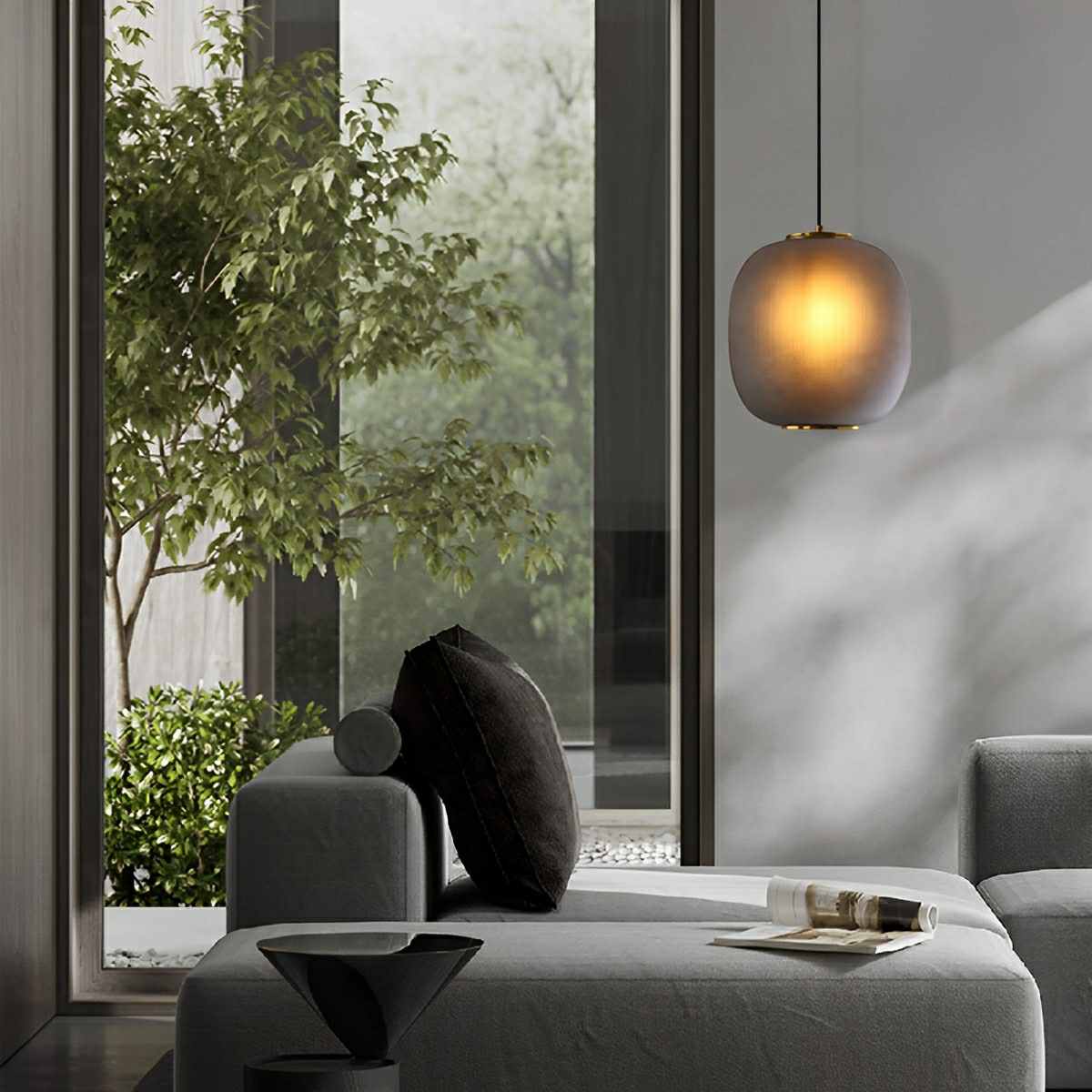 Modern Cream Style Glass Lantern LED Indoor Pendant Lights - Image 8