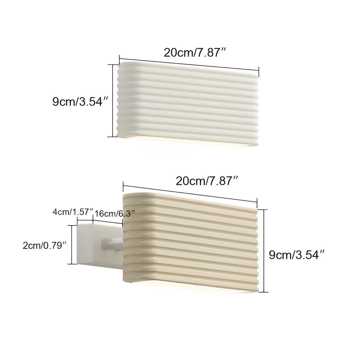 Modern Cream Style Solid Rectangular LED Indoor Wall Sconce - Image 14