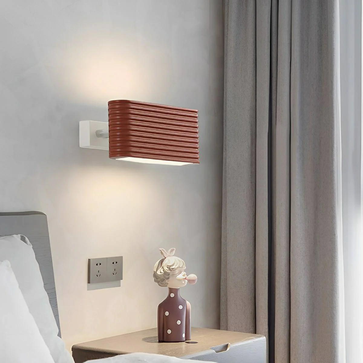 Modern Cream Style Solid Rectangular LED Indoor Wall Sconce - Image 2