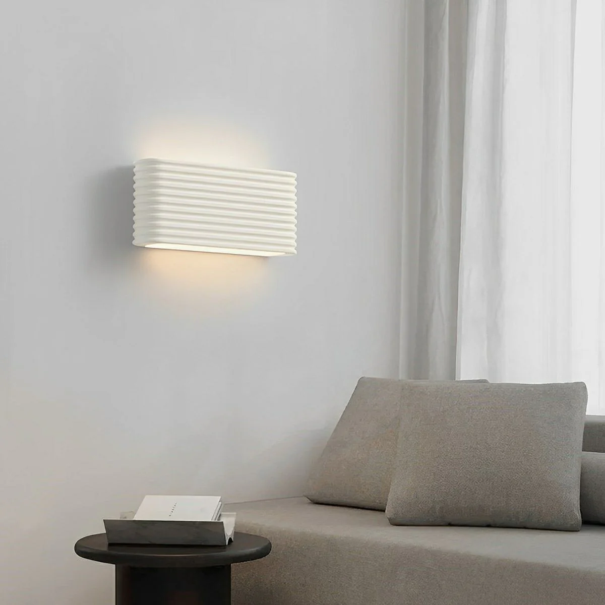 Modern Cream Style Solid Rectangular LED Indoor Wall Sconce - Image 3