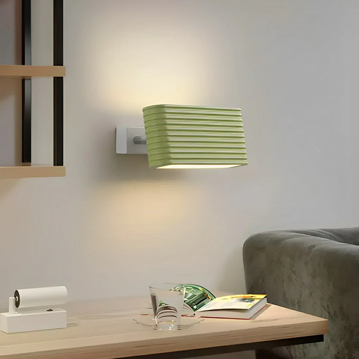 Modern Cream Style Solid Rectangular LED Indoor Wall Sconce - Image 4