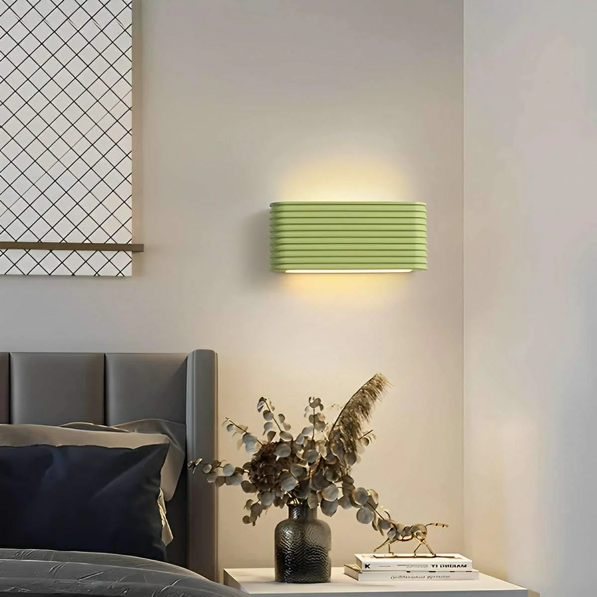 Modern Cream Style Solid Rectangular LED Indoor Wall Sconce - Image 5