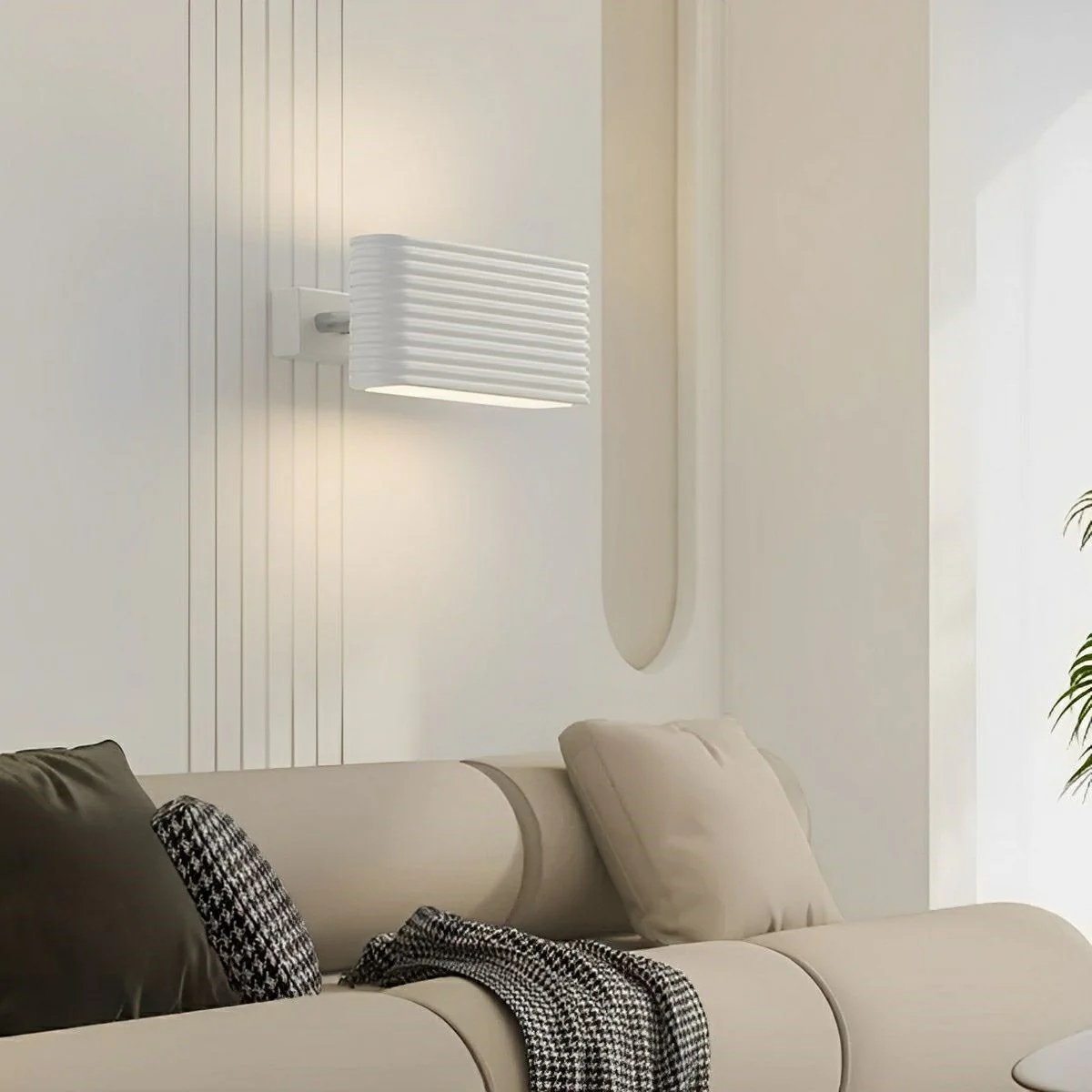 Modern Cream Style Solid Rectangular LED Indoor Wall Sconce - Image 8