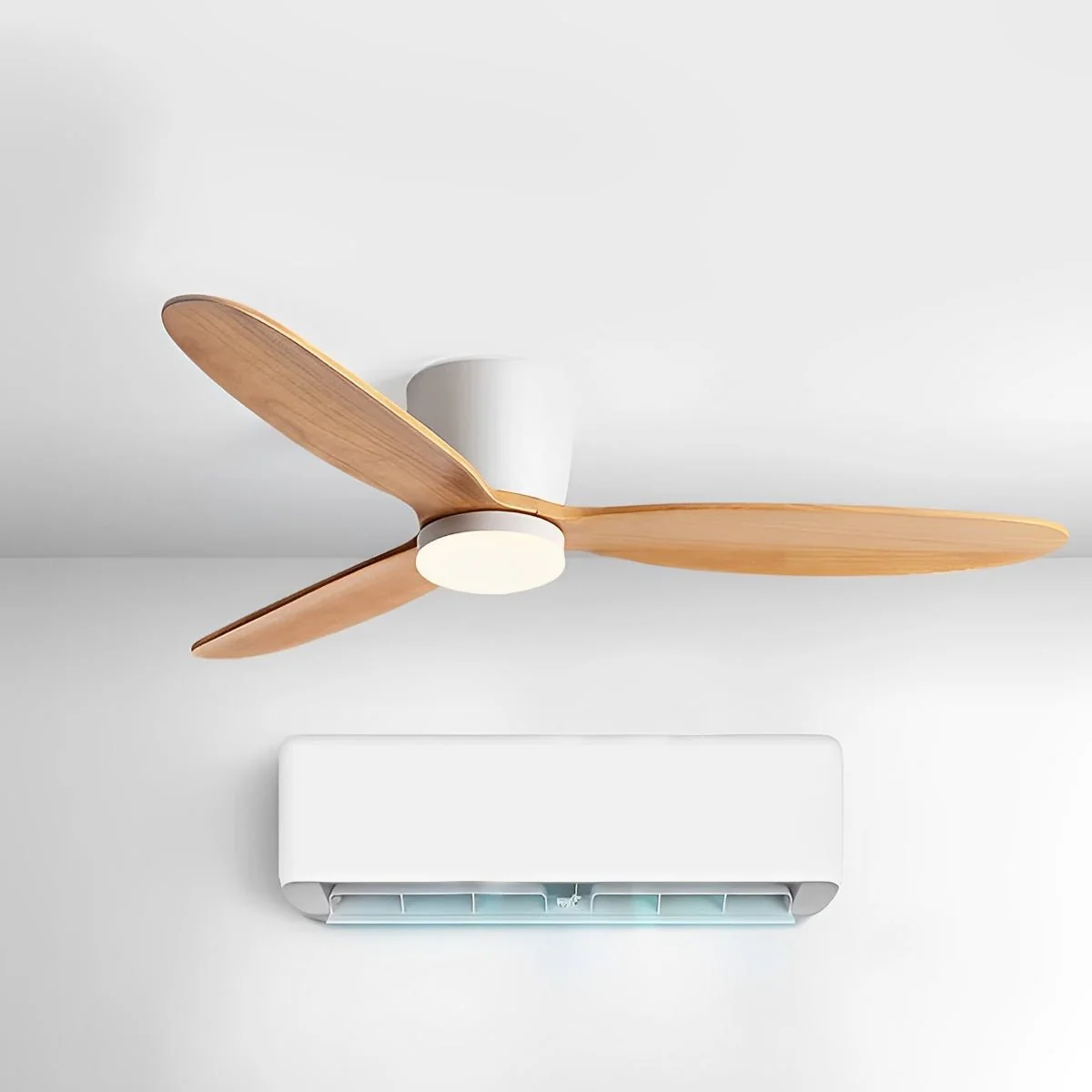Modern Wood Grain Reverse 6-Speed DC Motor Inverter Ceiling Fan Light - Image 13