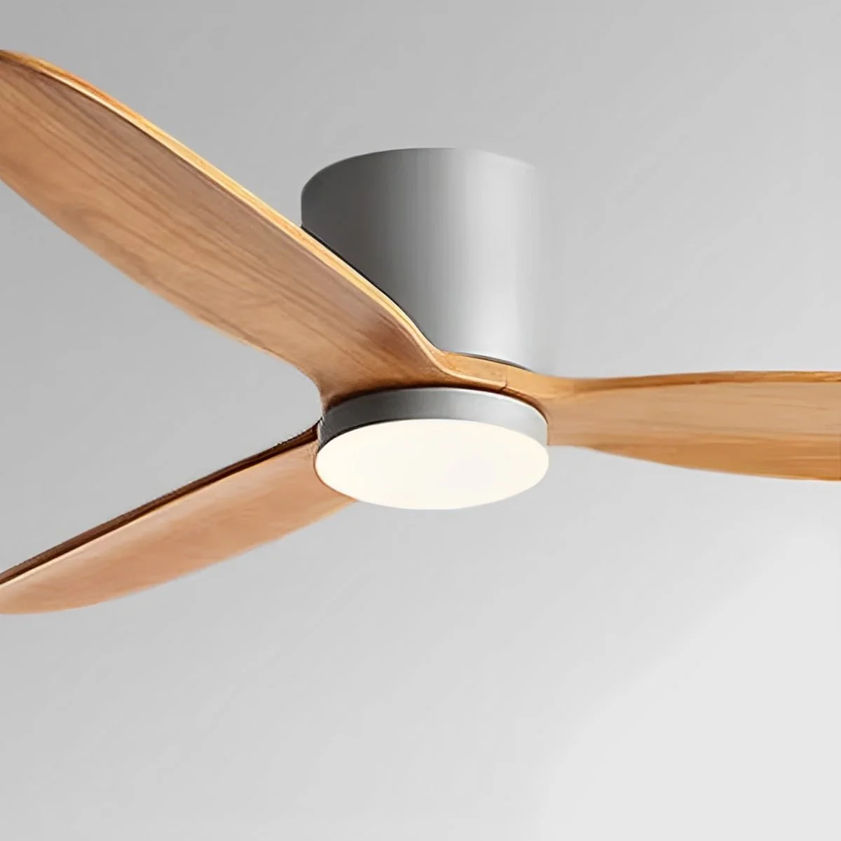 Modern Wood Grain Reverse 6-Speed DC Motor Inverter Ceiling Fan Light - Image 14