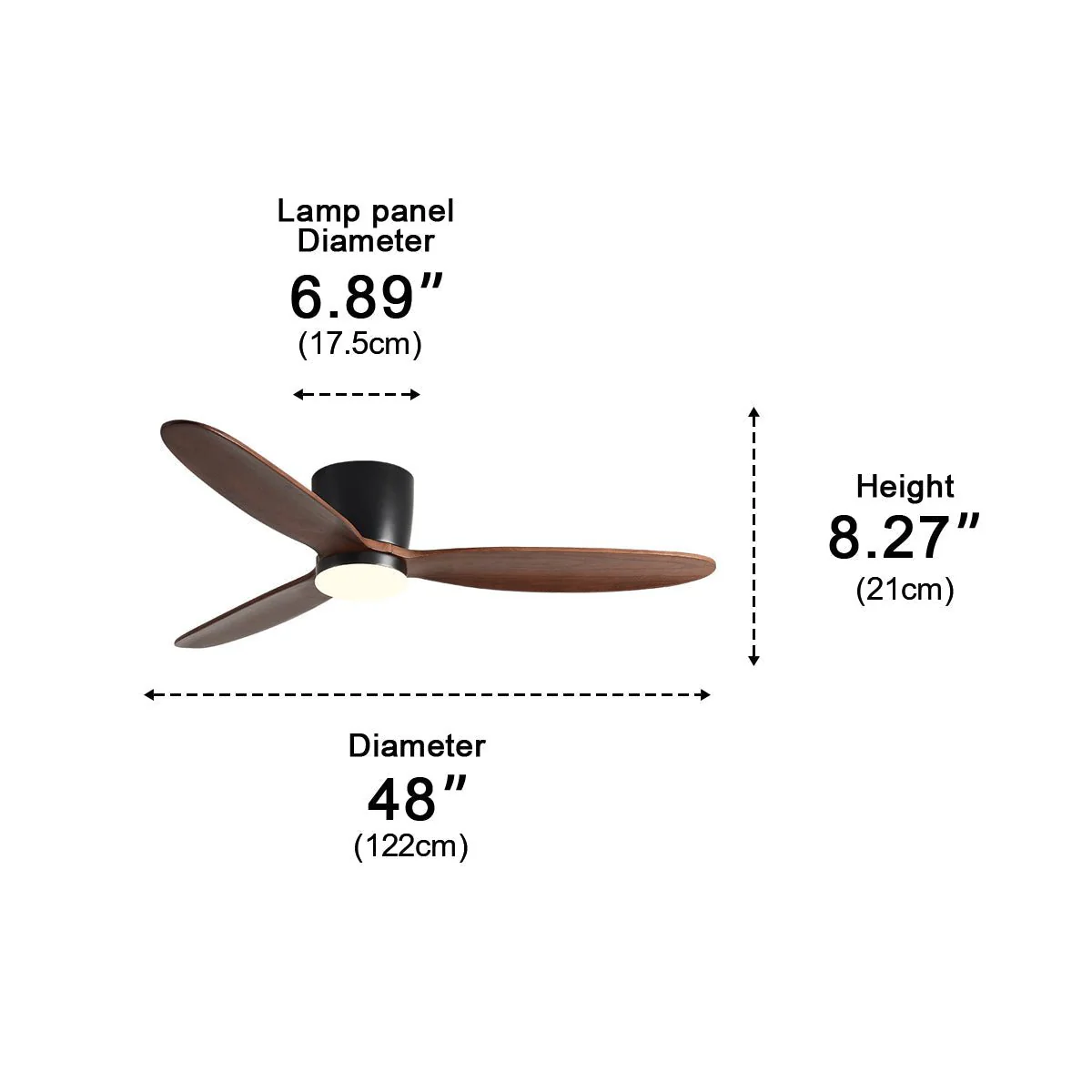 Modern Wood Grain Reverse 6-Speed DC Motor Inverter Ceiling Fan Light - Image 15