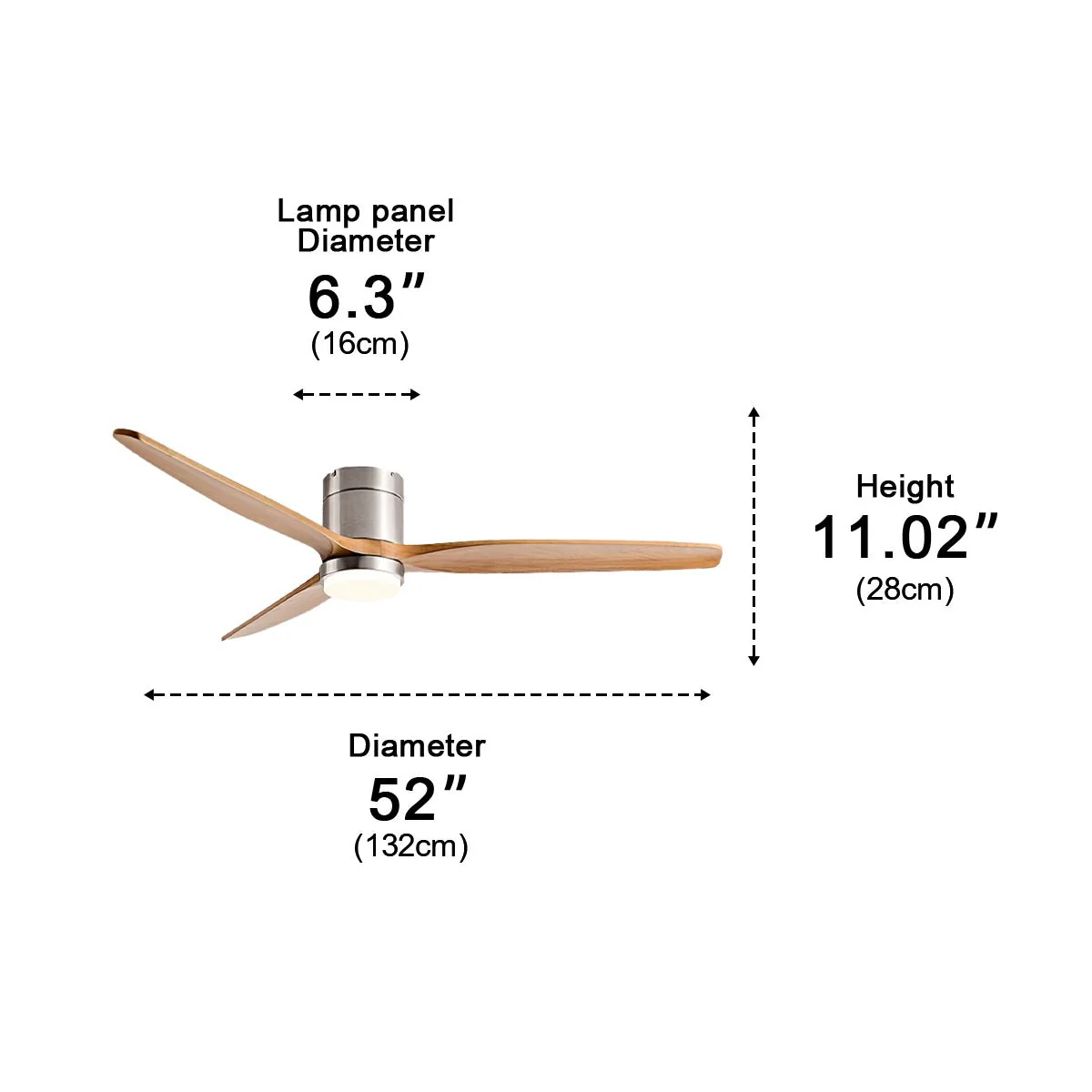 Modern Wood Grain 6-Speed Reverse DC Motor Fan Ceiling Fan Light - Image 16
