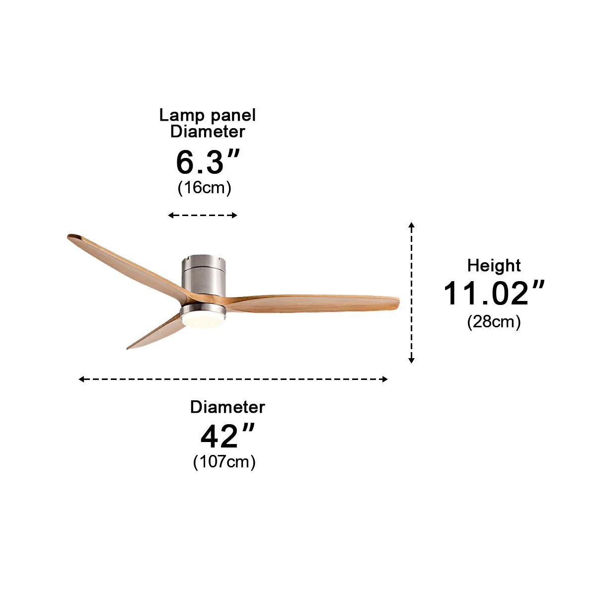 Modern Wood Grain 6-Speed Reverse DC Motor Fan Ceiling Fan Light - Image 17