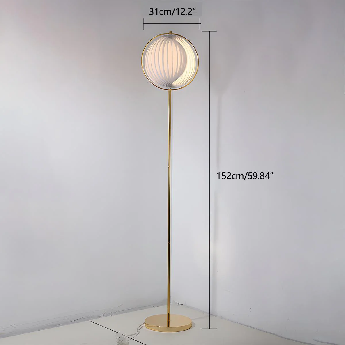 Modern Ins Pleated Blinds Globe LED Floor Lamp - Image 5