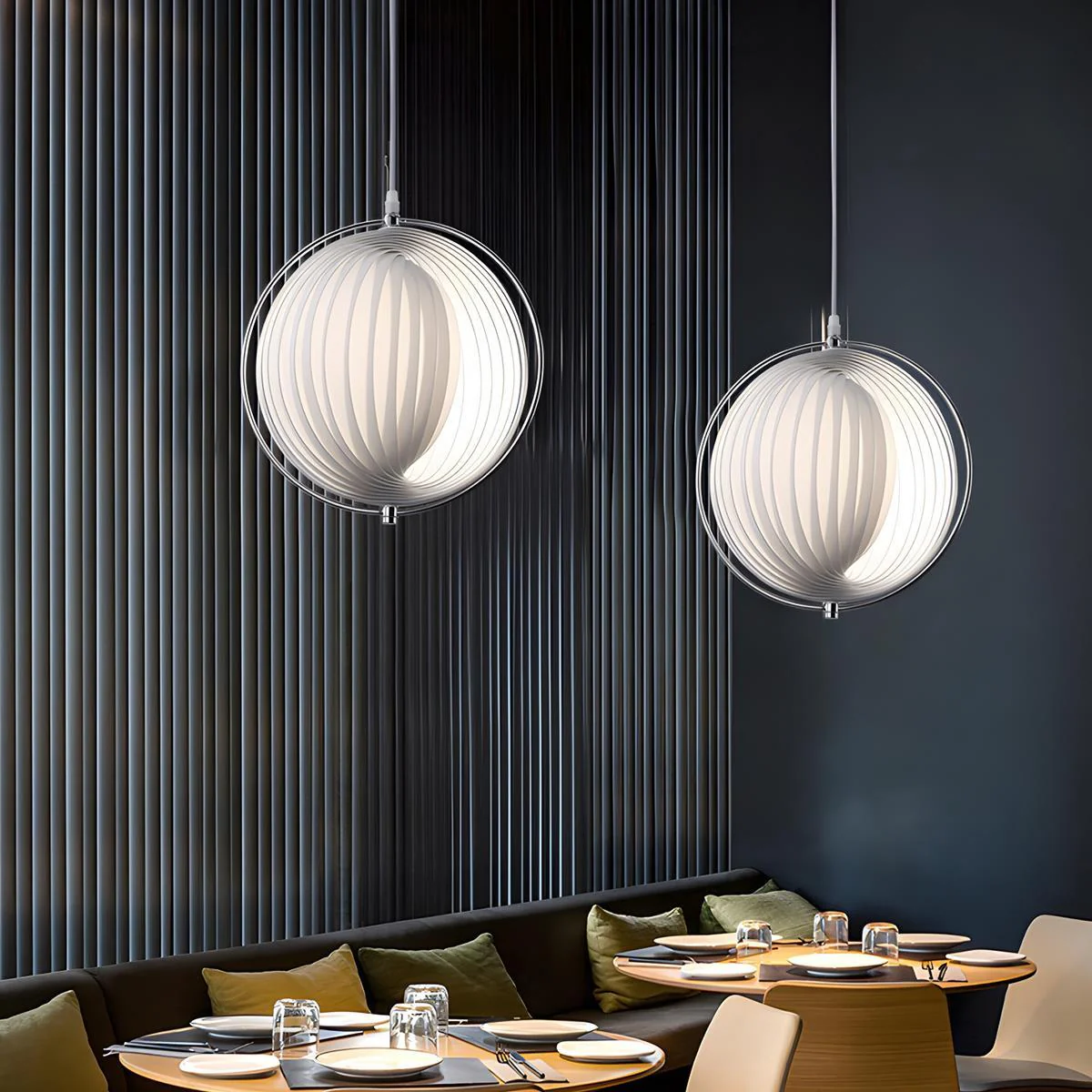 Modern Ins Pleated Blinds Globe LED Pendant Lights - Image 2