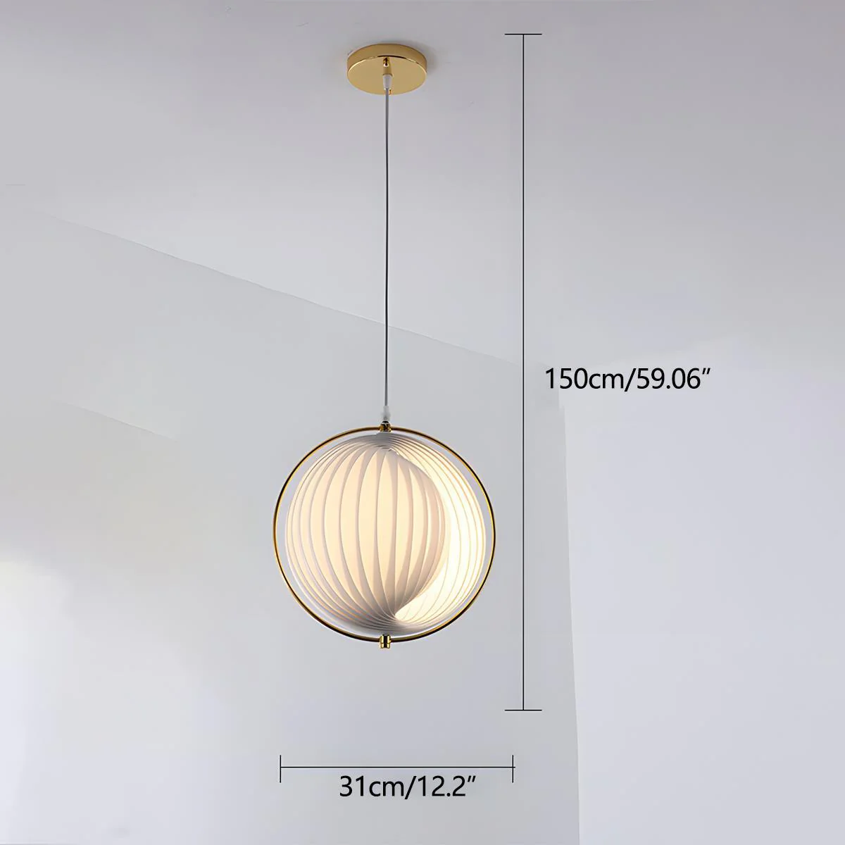Modern Ins Pleated Blinds Globe LED Pendant Lights - Image 5
